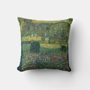 Gustav Klimt - Country House by the Attersee Throw Pillow