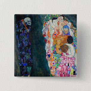 Gustav Klimt - Death and Life 2 Inch Square Button