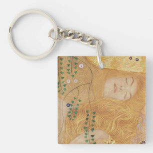 Gustav Klimt Detail of Water Serpents I Keychain
