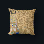 Gustav Klimt - Expectation, Stoclet Frieze Throw Pillow<br><div class="desc">The Tree of Life,  Stoclet Frieze,  Expectation - Gustav Klimt,  Cardboard,  1909</div>