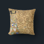 Gustav Klimt - Expectation, Stoclet Frieze Throw Pillow<br><div class="desc">The Tree of Life,  Stoclet Frieze,  Expectation - Gustav Klimt,  Cardboard,  1909</div>