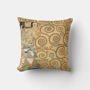 Gustav Klimt - Expectation, Stoclet Frieze Throw Pillow