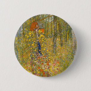Gustav Klimt Farm Garden with Crucifix 2 Inch Round Button