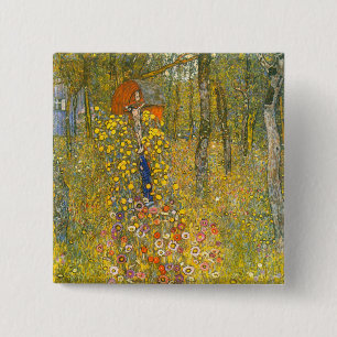 Gustav Klimt Farm Garden with Crucifix 2 Inch Square Button