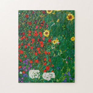 Gustav Klimt - Farm Garden With Flowers Jigsaw Puzzle