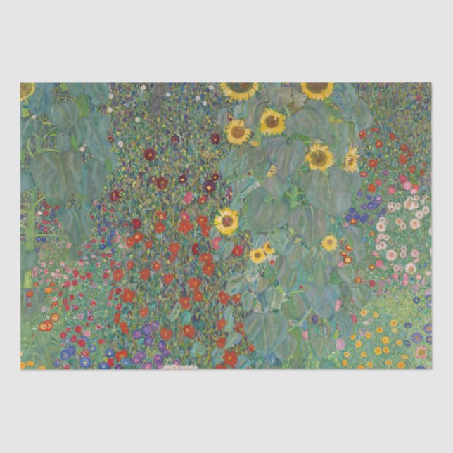 Gustav Klimt | Farm Garden with Sunflowers (1907) Tissue Paper (Front)