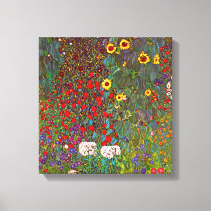 Gustav Klimt Farm Garden with Sunflowers Canvas Print