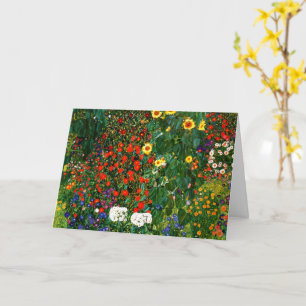 Gustav Klimt - Farm Garden with Sunflowers Card