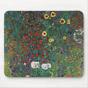 Gustav Klimt Farm Garden with Sunflowers Mouse Pad