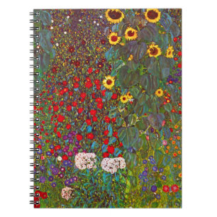 Gustav Klimt Farm Garden with Sunflowers Notebook