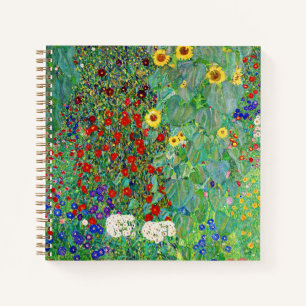 Gustav Klimt Farm Garden With Sunflowers Painting Notebook