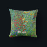 Gustav Klimt Farm Garden With Sunflowers Painting Throw Pillow<br><div class="desc">Gustav Klimt Farm Garden With Sunflowers Floral Vintage Art Nouveau Painting</div>