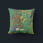 Gustav Klimt Farm Garden With Sunflowers Painting Throw Pillow<br><div class="desc">Gustav Klimt Farm Garden With Sunflowers Floral Vintage Art Nouveau Painting</div>