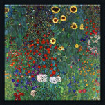 Gustav Klimt Farm Garden with Sunflowers  Photo Print<br><div class="desc">Photo Print featuring Gustav Klimt’s painting Farm Garden with Sunflowers (1907). A beautiful garden of sunflowers and exquisite blue,  red,  purple,  pink,  and white flowers. A great gift for fans of Art Nouveau and Austrian art.</div>