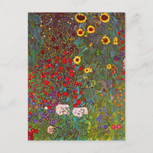 Gustav Klimt Farm Garden with Sunflowers Postcard