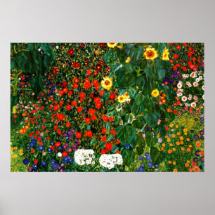 Gustav Klimt - Farm Garden with Sunflowers Poster