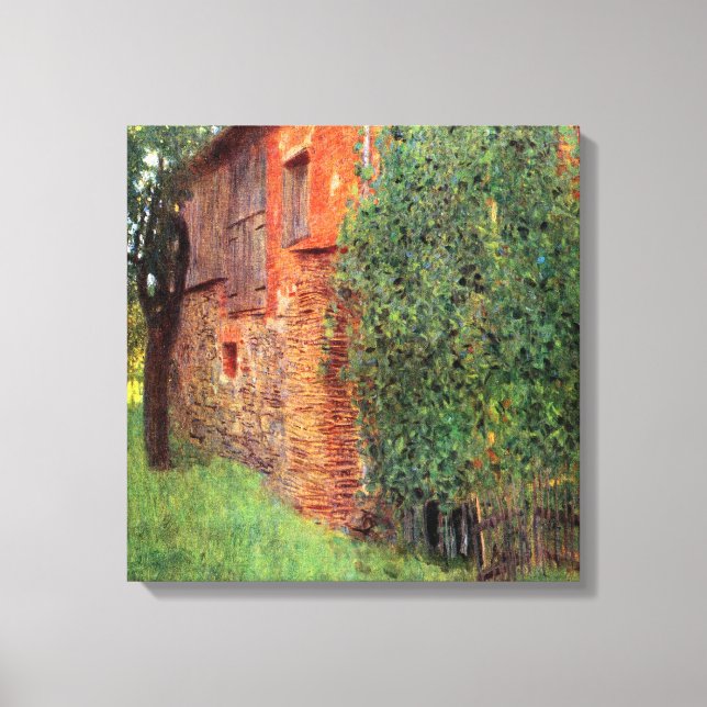Gustav Klimt - Farmhouse in Chamber in Attersee Canvas Print (Front)
