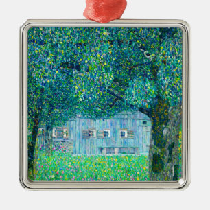 Gustav Klimt Farmhouse in Upper Austria Metal Ornament