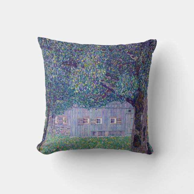 Gustav Klimt - Farmhouse in Upper Austria Throw Pillow (Front)