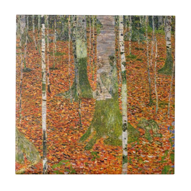 Gustav Klimt - Farmhouse With Birch Trees Tile (Front)