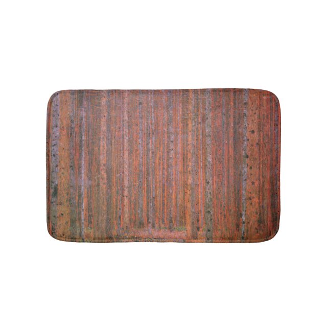 Gustav Klimt Fir Forest Tannenwald Red Trees Bath Mat (Front)