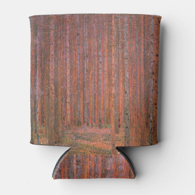 Gustav Klimt Fir Forest Tannenwald Red Trees Can Cooler (Front)