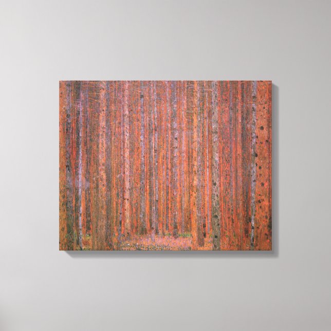 Gustav Klimt Fir Forest Tannenwald Red Trees Canvas Print (Front)