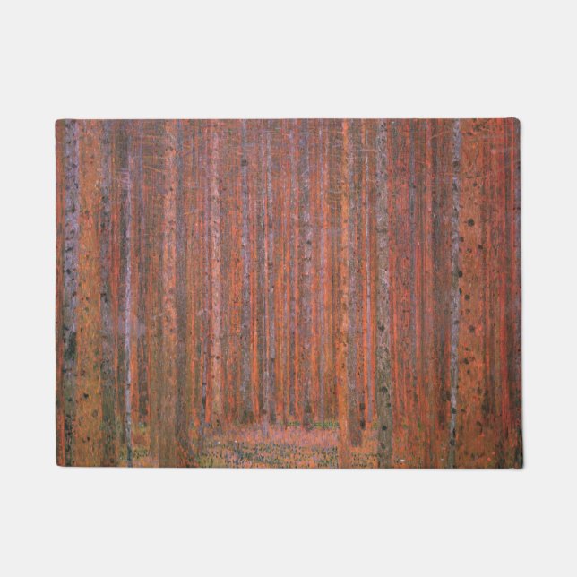 Gustav Klimt Fir Forest Tannenwald Red Trees Doormat (Front)