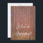 Gustav Klimt Fir Forest Tannenwald Red Trees Invitation<br><div class="desc">Vintage Gustav Klimt Fir Forest - Art Nouveau Red Trees This beautiful vintage paintings of trees is by master artist Gustav Klimt. The painting, called Fir Forest I, or Tannenwald, shows us a beautiful landscape with Red Fir Trees, through a dense forest. Gustav Klimt captured the feeling of vibrance in...</div>