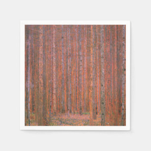 Gustav Klimt Fir Forest Tannenwald Red Trees Napkin