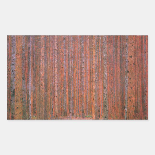 Gustav Klimt Fir Forest Tannenwald Red Trees Sticker (Front)