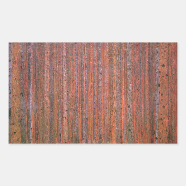 Gustav Klimt Fir Forest Tannenwald Red Trees Sticker (Front)
