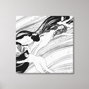 Gustav Klimt - Fish Blood Surreal Japanese Art Canvas Print