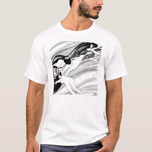 Gustav Klimt - Fish Blood Surreal Japanese Art T-Shirt (Front)