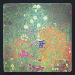 Gustav Klimt Flower Garden<br><div class="desc">Stone Coaster featuring Gustav Klimt’s oil painting Flower Garden (1906). A beautiful garden of purple, red, white, blue, and orange flowers. A great gift for fans of Art Nouveau and Austrian art.</div>