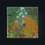 Gustav Klimt - Flower Garden 2 Inch Square Button<br><div class="desc">Flower Garden - Gustav Klimt in 1905-1907</div>