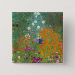 Gustav Klimt - Flower Garden 2 Inch Square Button<br><div class="desc">Flower Garden - Gustav Klimt in 1905-1907</div>