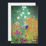 Gustav Klimt Flower Garden Announcement<br><div class="desc">Card featuring Gustav Klimt’s oil painting Flower Garden (1906). A beautiful garden of purple,  red,  white,  blue,  and orange flowers. A great gift for fans of Art Nouveau and Austrian art.</div>