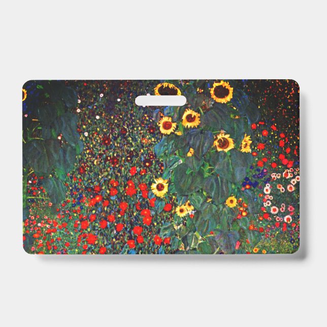 Gustav Klimt Flower Garden Badge (Front)