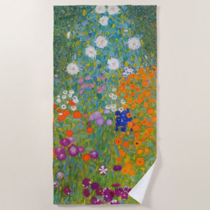 Gustav Klimt - Flower Garden Beach Towel