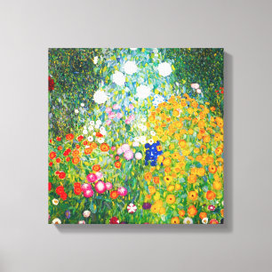 Gustav Klimt Flower Garden Canvas Poster Print
