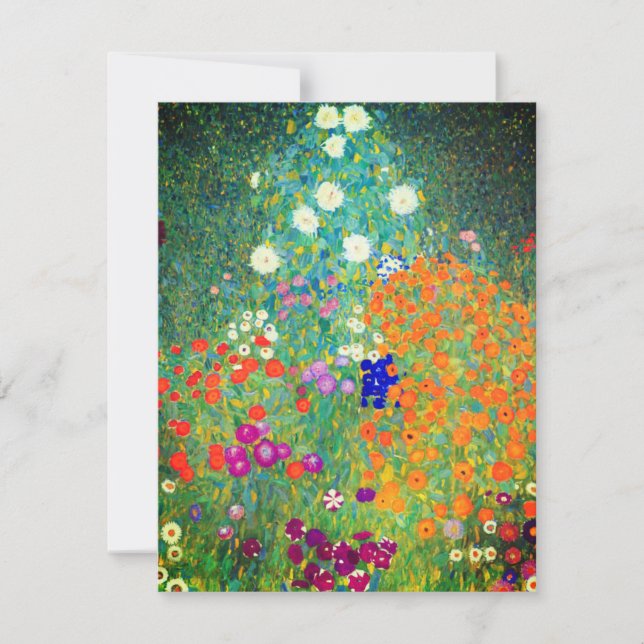 Gustav Klimt Flower Garden Card (Front)