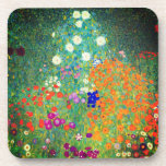 Gustav Klimt Flower Garden Coaster<br><div class="desc">Coasters featuring Gustav Klimt’s oil painting Flower Garden (1906). A beautiful garden of purple,  red,  white,  blue,  and orange flowers. A great gift for fans of Art Nouveau and Austrian art.</div>