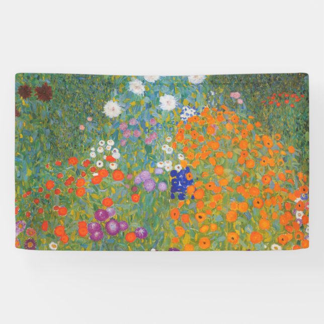 Gustav Klimt Flower Garden Cottage Nature Banner (Horizontal)