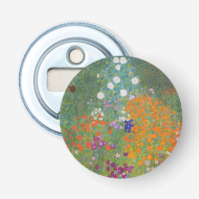 Gustav Klimt Flower Garden Cottage Nature Bottle Opener (Front)
