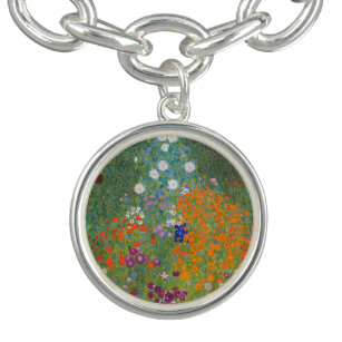 Gustav Klimt Flower Garden Cottage Nature Bracelet