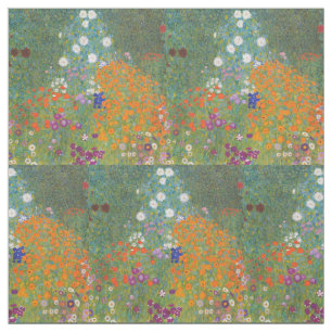 Gustav Klimt Flower Garden Cottage Nature Fabric