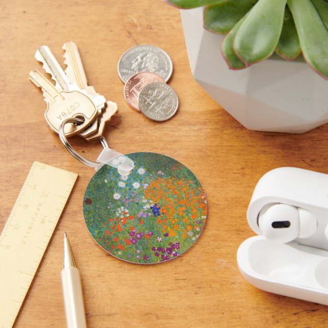 Gustav Klimt Flower Garden Cottage Nature Keychain (Desk)