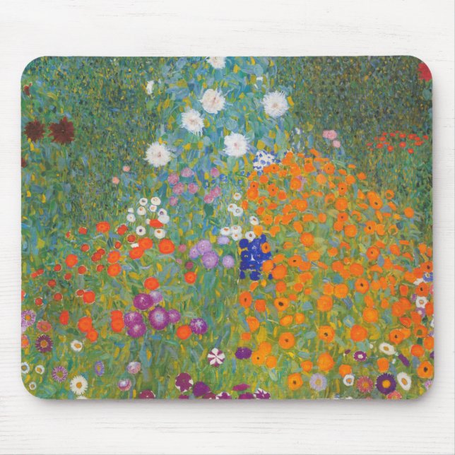 Gustav Klimt Flower Garden Cottage Nature Mouse Pad (Front)