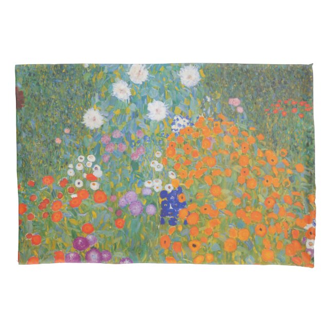 Gustav Klimt Flower Garden Cottage Nature Pillowcase (Front)